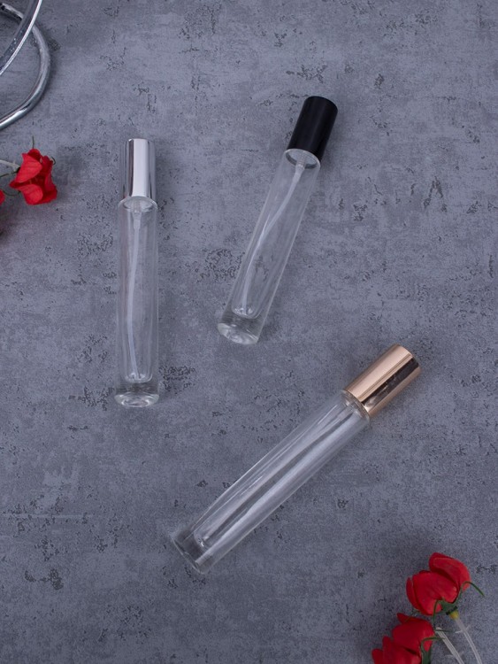 Флакон стекло круглый длинный 10 мл черный спрей металл