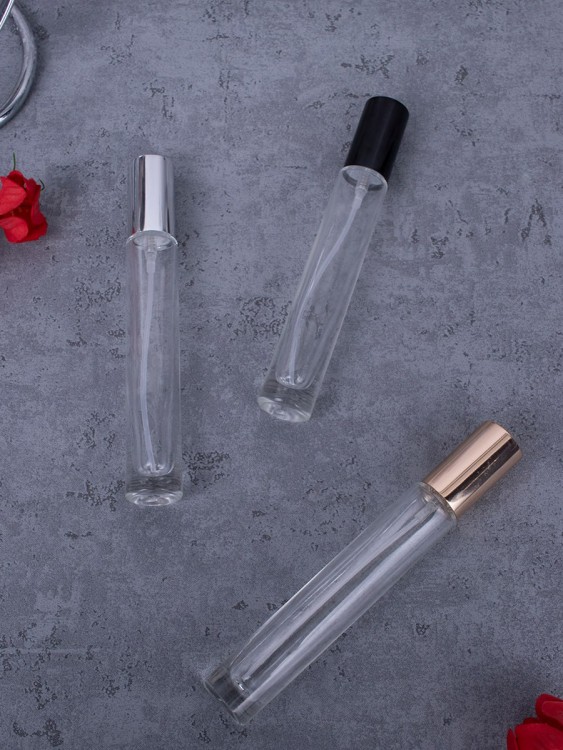 Флакон стекло круглый длинный 10 мл черный спрей металл