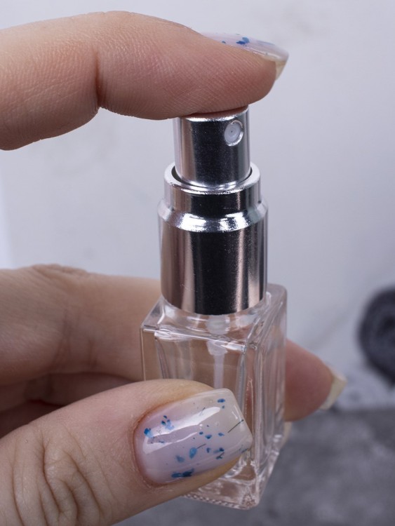 Флакон 3 мл стекло СЕРЕБРО спрей КВАДРАТ    