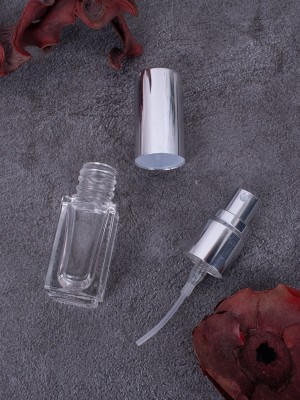 Флакон 3 мл стекло СЕРЕБРО спрей КВАДРАТ    