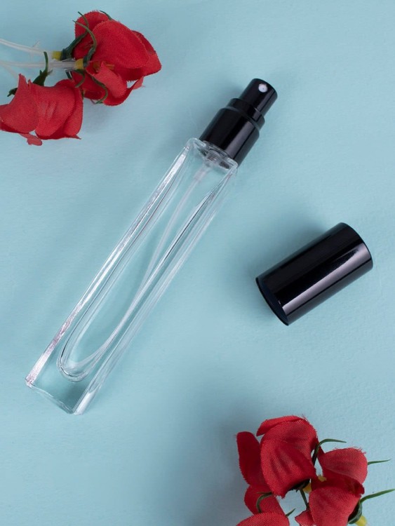 Флакон стекло квадрат 10 мл черный спрей металл 