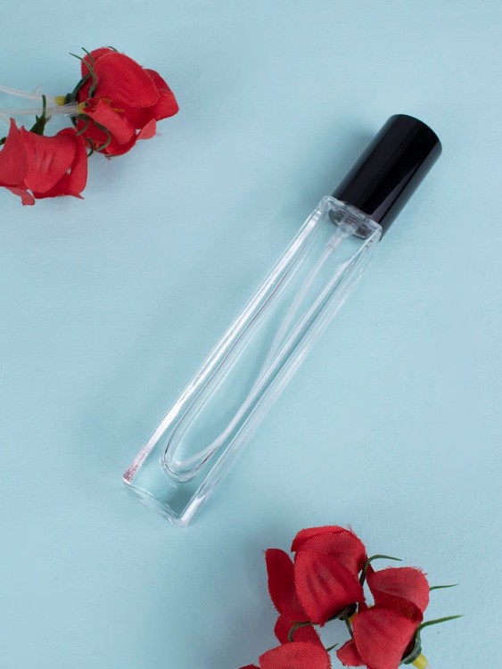 Флакон стекло квадрат 10 мл черный спрей металл 