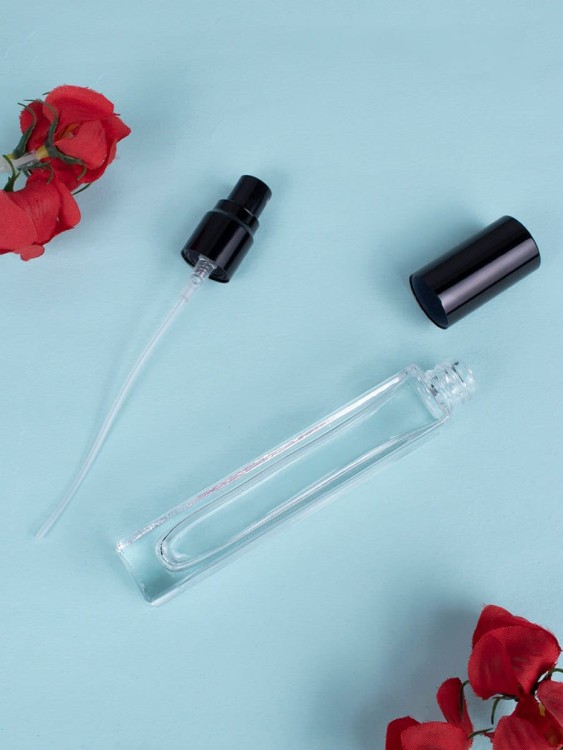 Флакон стекло квадрат 10 мл черный спрей металл 