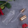 Флакон стекло квадрат 20 мл золото спрей металл  