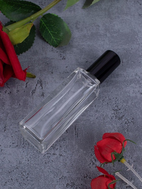 Флакон стекло квадрат 20 мл черный спрей металл  