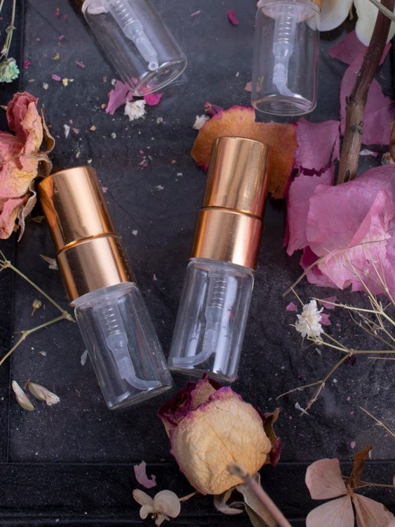 Атомайзер 2мл стекло металлический спрей золото  