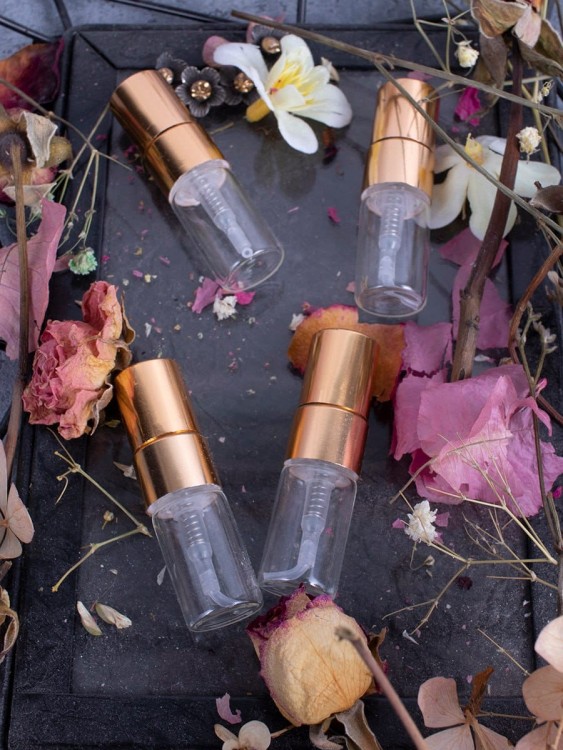 Атомайзер 2мл стекло металлический спрей золото  