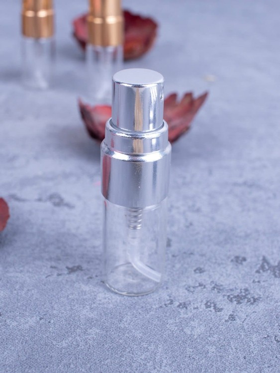 Атомайзер 2мл стекло металический спрей серебро