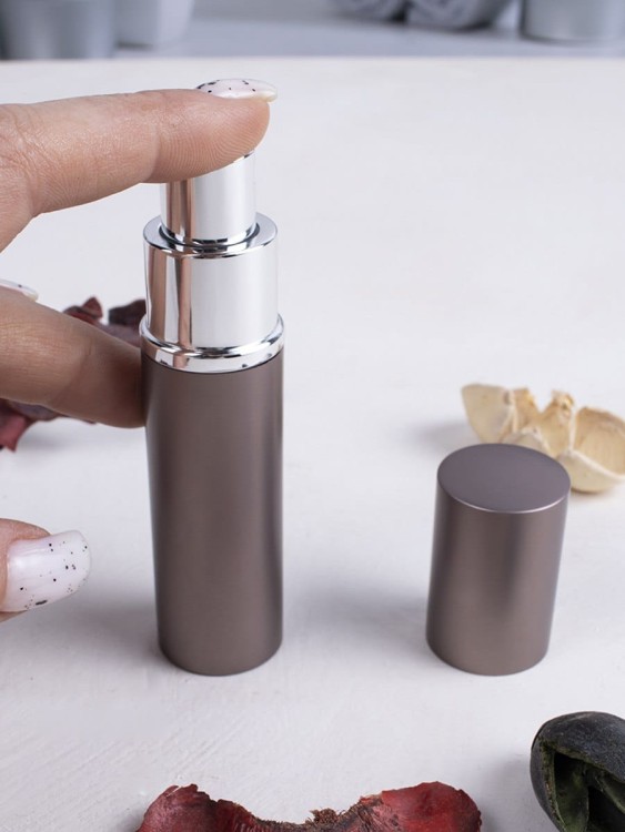 Атомайзер 10 мл металл темно-серый с серебром 