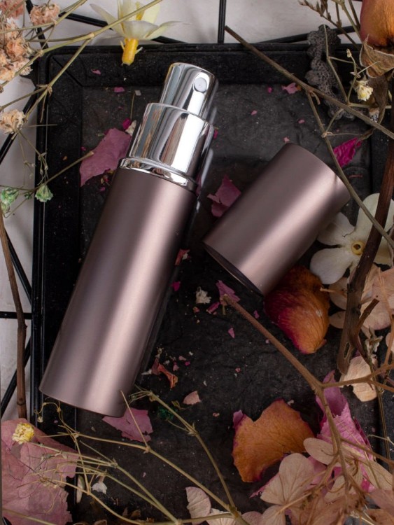 Атомайзер 10 мл металл темно-серый с серебром 