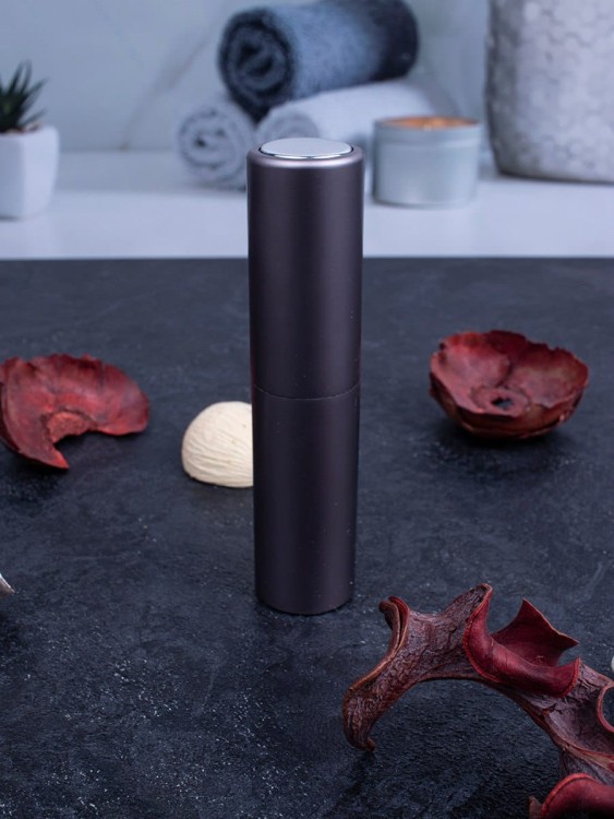 Атомайзер 5 мл металл темно-серый с серебром ПОМАДКА 