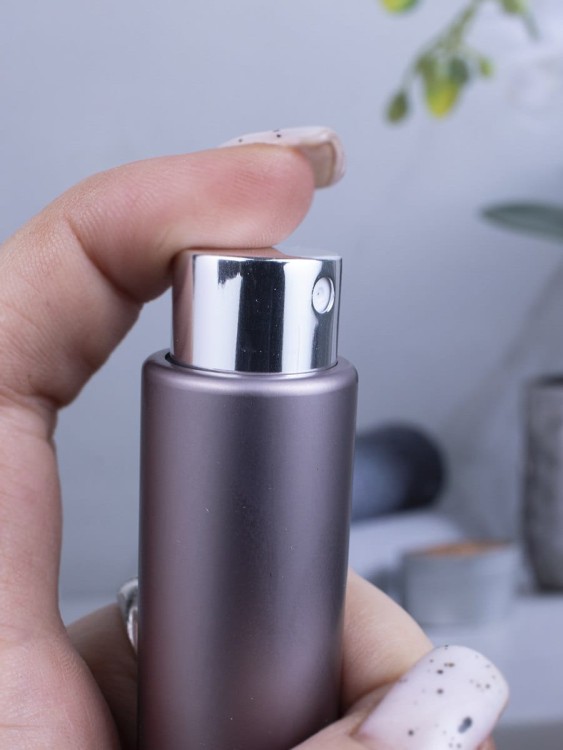 Атомайзер 5 мл металл темно-серый с серебром ПОМАДКА 