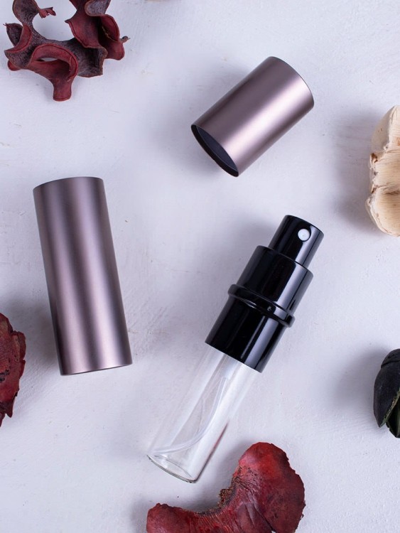 Атомайзер 5 мл металл темно-серый с черным  