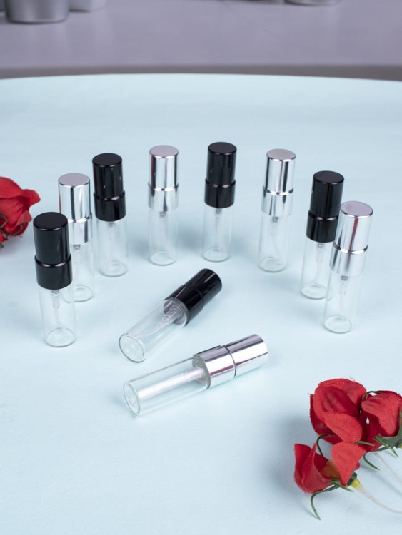 Атомайзер 3мл стекло металлический спрей серебро 